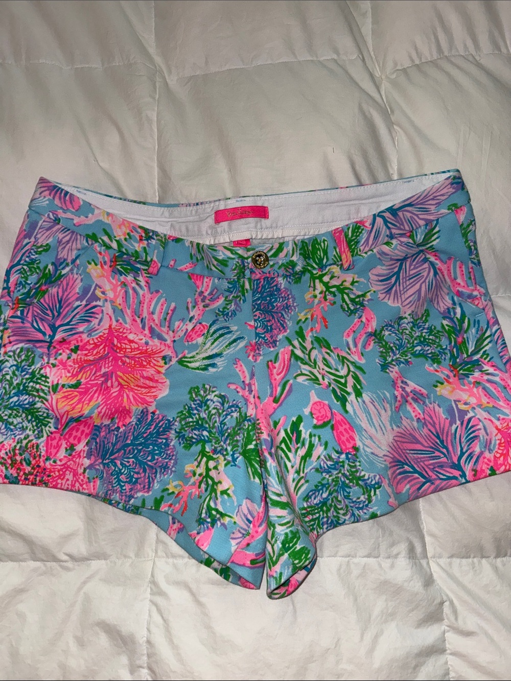 Lilly Pulitzer Pink and Blue coral shorts sz 14